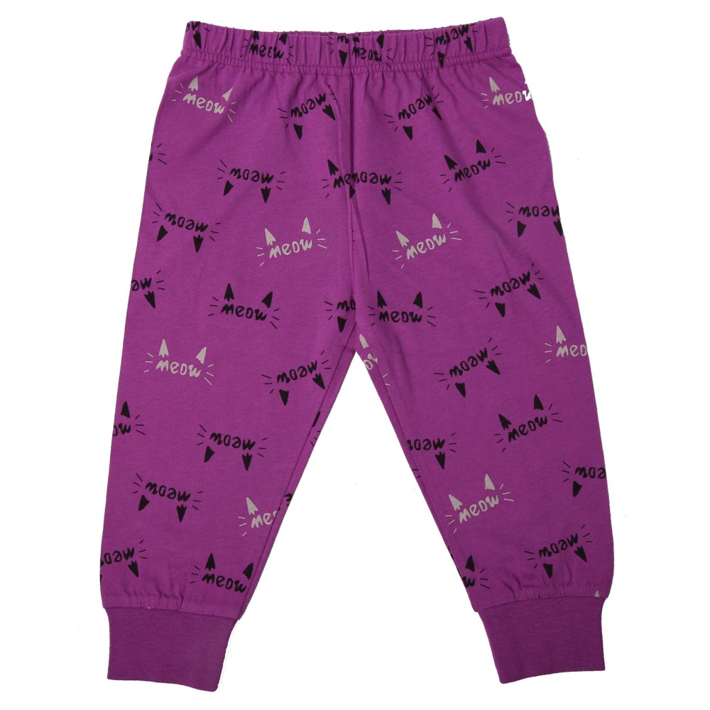 Dívčí pyžamo Wolf S2251 s kočičkou, fialové