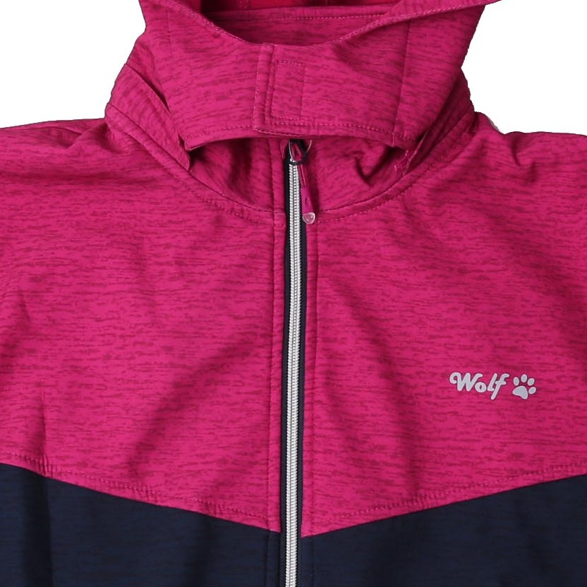 Dívčí softshellová bunda zateplená Wolf B2267, modrá s růžovou