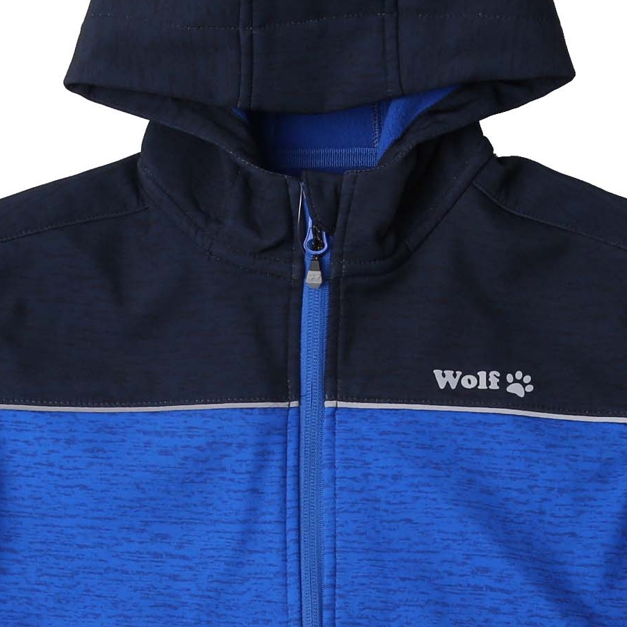 Chlapecká softshellová bunda zateplená Wolf B2268, šedá s modrou