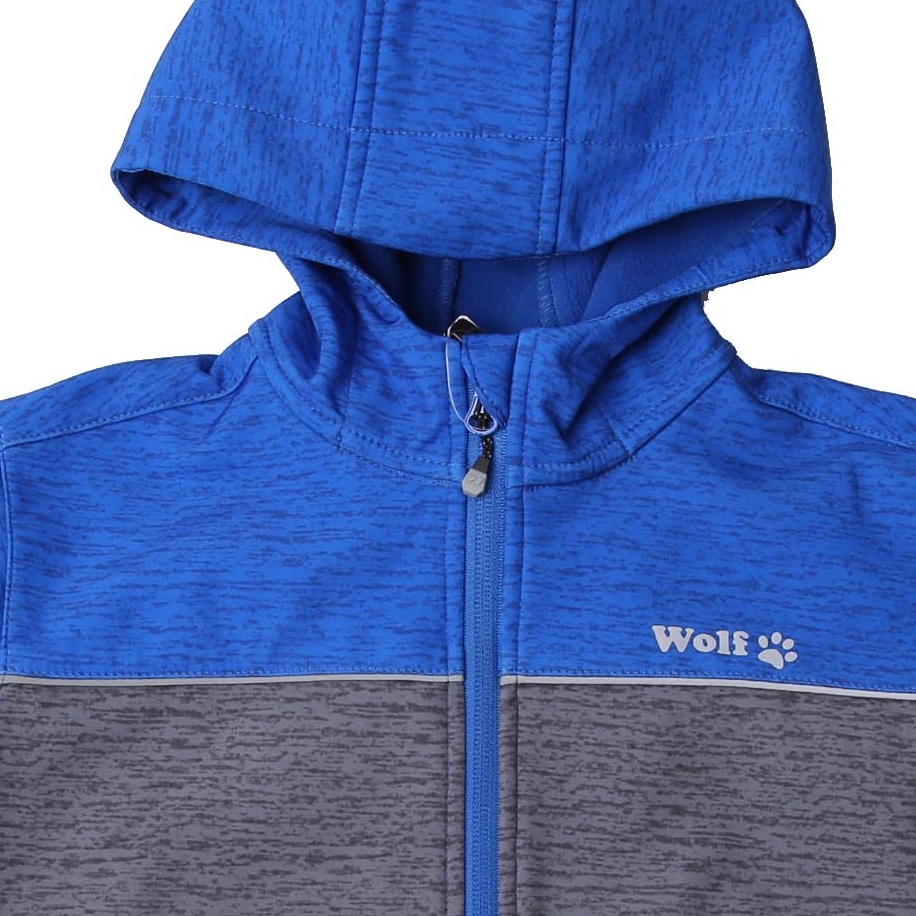 Chlapecká softshellová bunda zateplená Wolf B2268, modrá s šedou