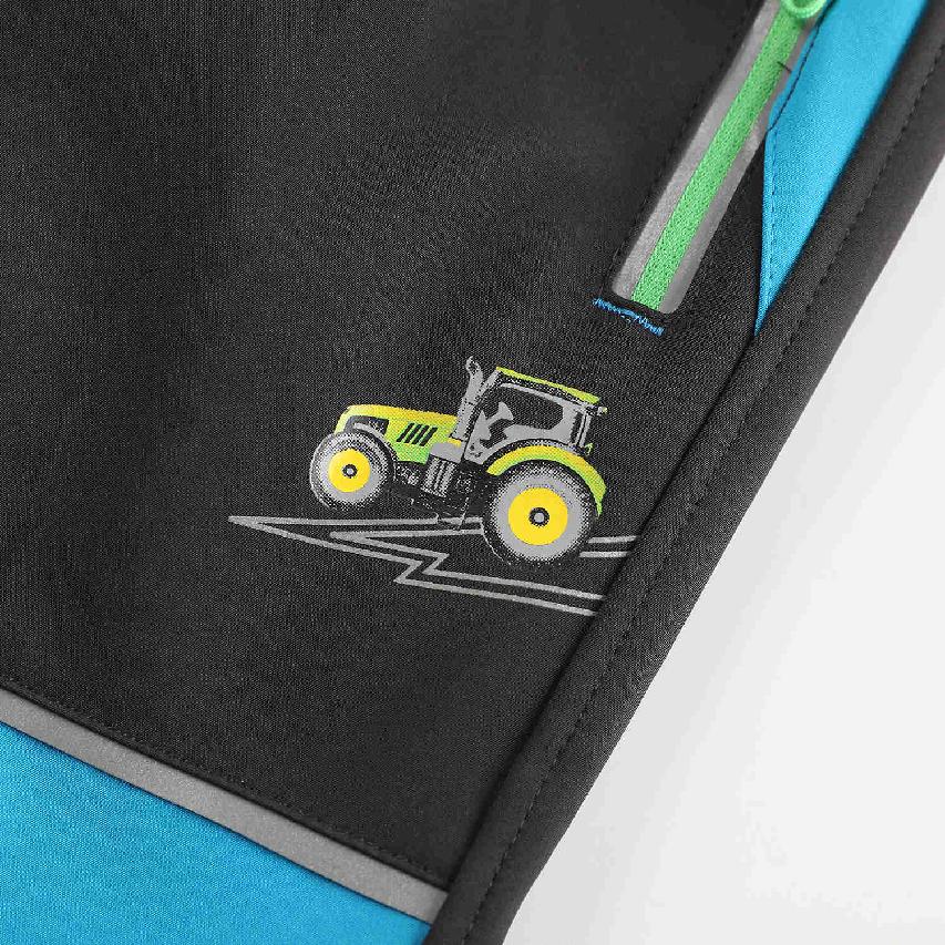 Chlapecké softshellové kalhoty nezateplené Kugo HK2870, šedé s modrou