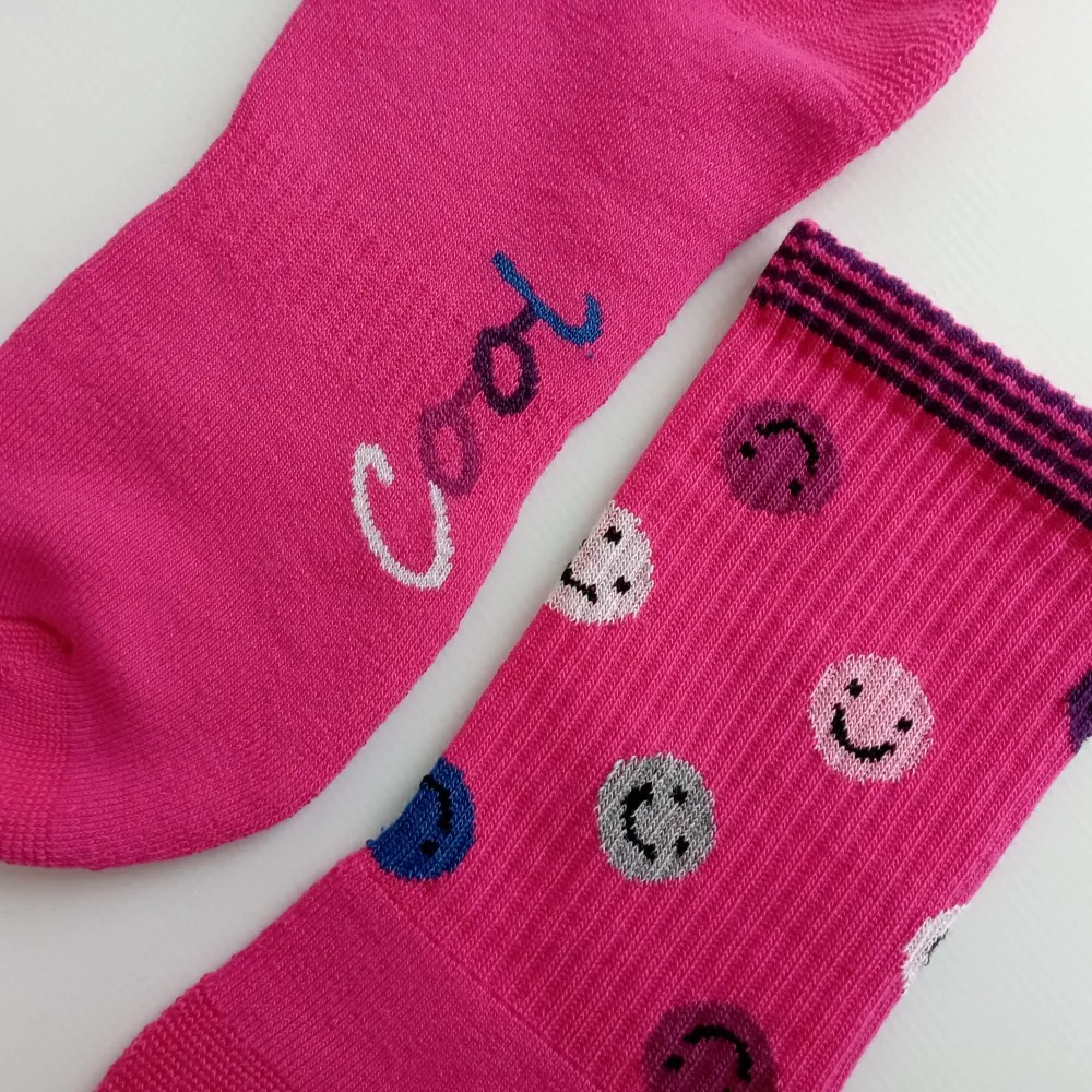 Dětské sportovní froté ponožky Trepon Smajlík, růžové
