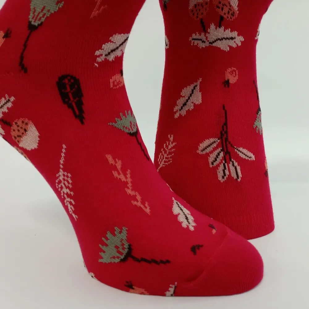 Dámské ponožky s ruličkovým lemem Trepon Eichel, červené