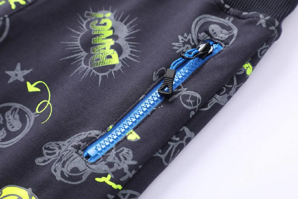 Chlapecké tepláky Kugo FT6021, tm. modré / modrý zip