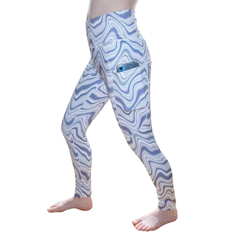 Dámské funkční legíny Elevek YJ-4, fialová / šedá