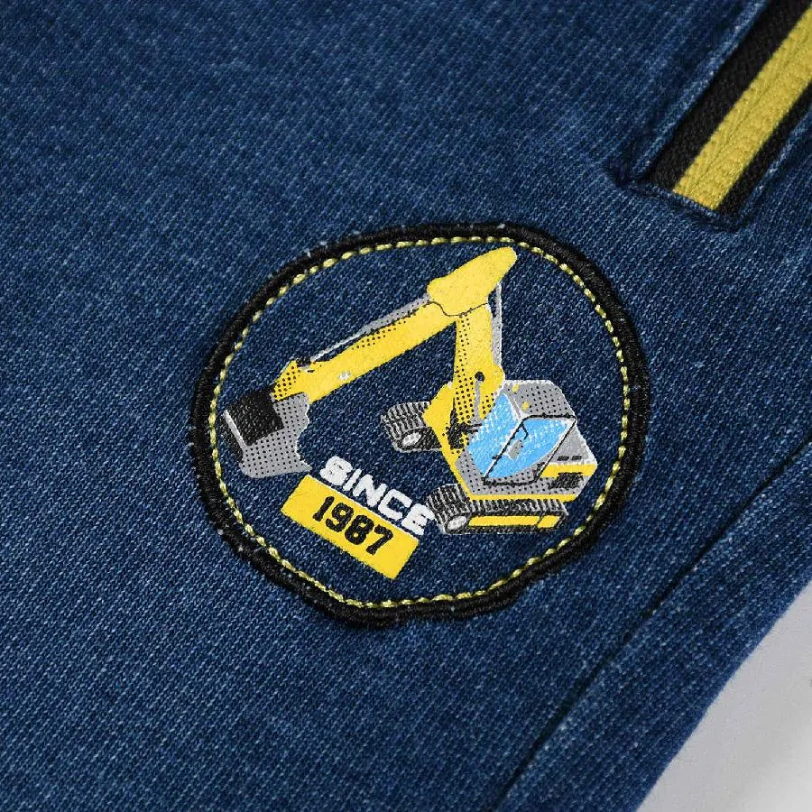 Chlapecké riflové tepláky - kalhoty Kugo TM8259, modré / modrý zip