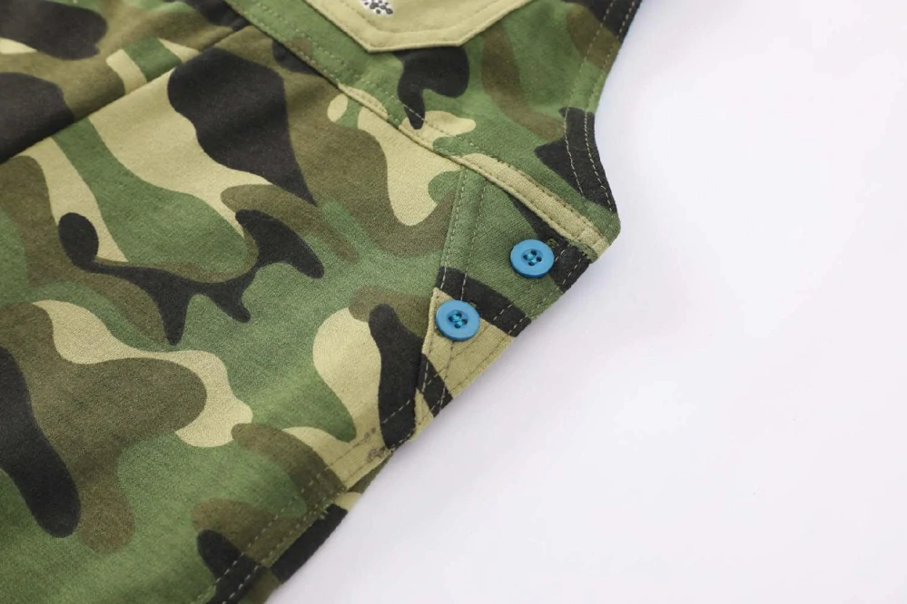 Chlapecké tepláky s laclem Kugo ST8821 maskáč + modrá aplikace