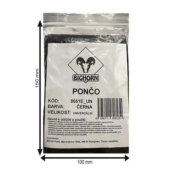 Pláštěnka pončo Bighorn Huron 8051 E černá