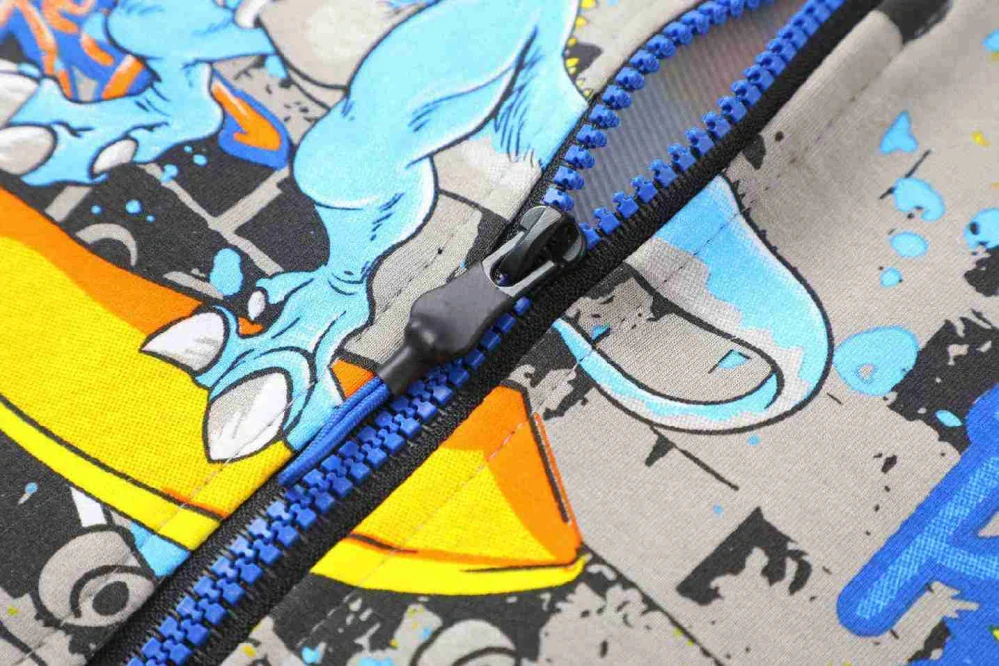 Chlapecká mikina Kugo EM9321 šedá / modrý zip