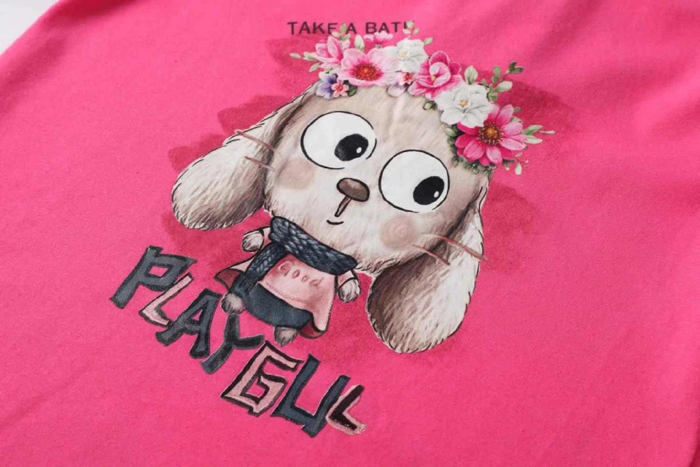 Dívčí tričko dlouhý rukáv Kugo WK1214 tmavě růžové