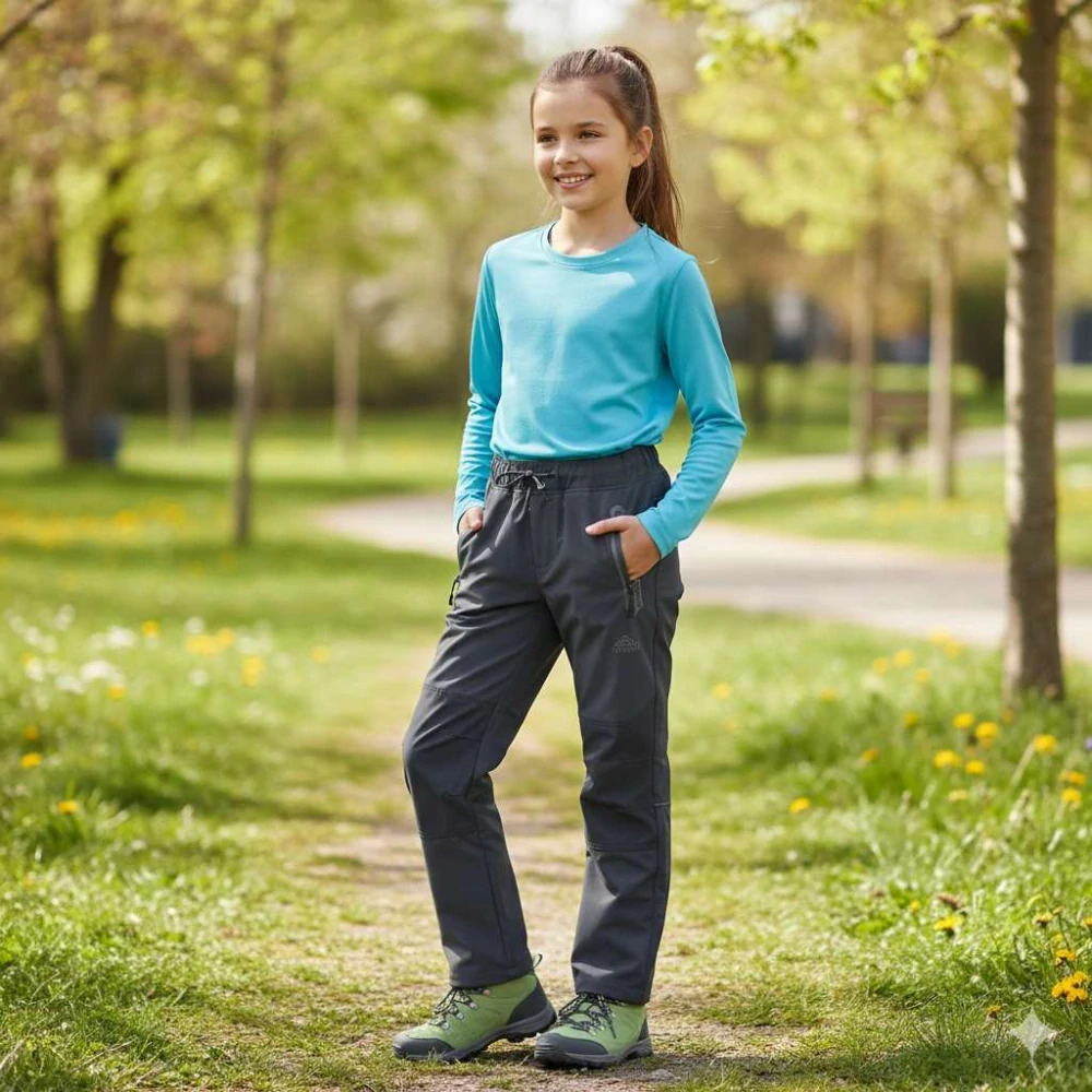 Dětské softshellové kalhoty nezateplené Kugo HK5303 tmavě šedé