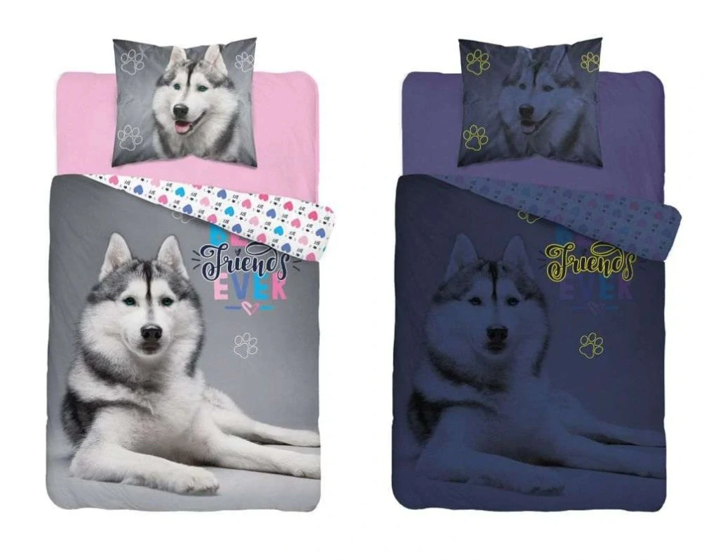 Svítící povlečení Husky 140x200 + 70x80 cm