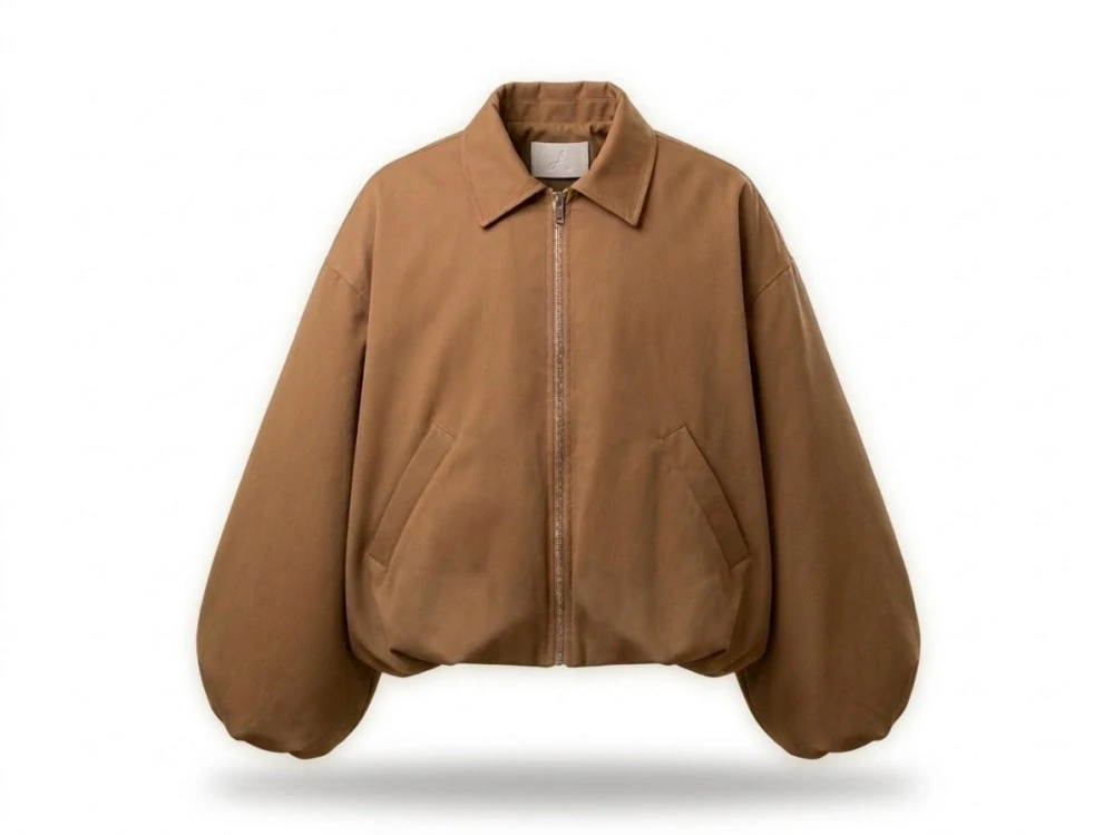 Dámská bunda s balónovými rukávy Chiaretta 9333 hnědá