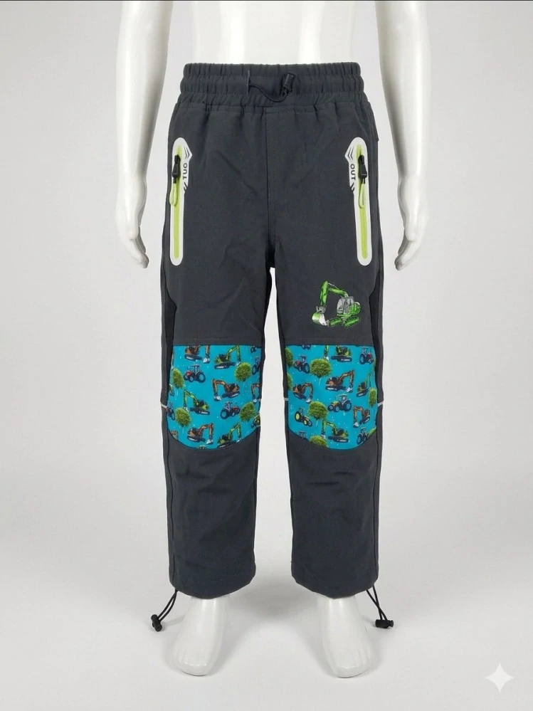 Chlapecké softshellové kalhoty letní Kugo HK8587 šedé