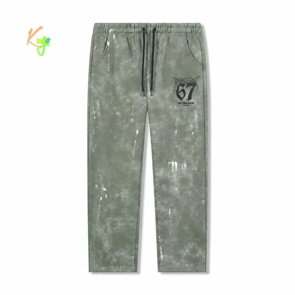 Silné tepláky pro kluky s jemným chloupkem Kugo YJ0110B zelené