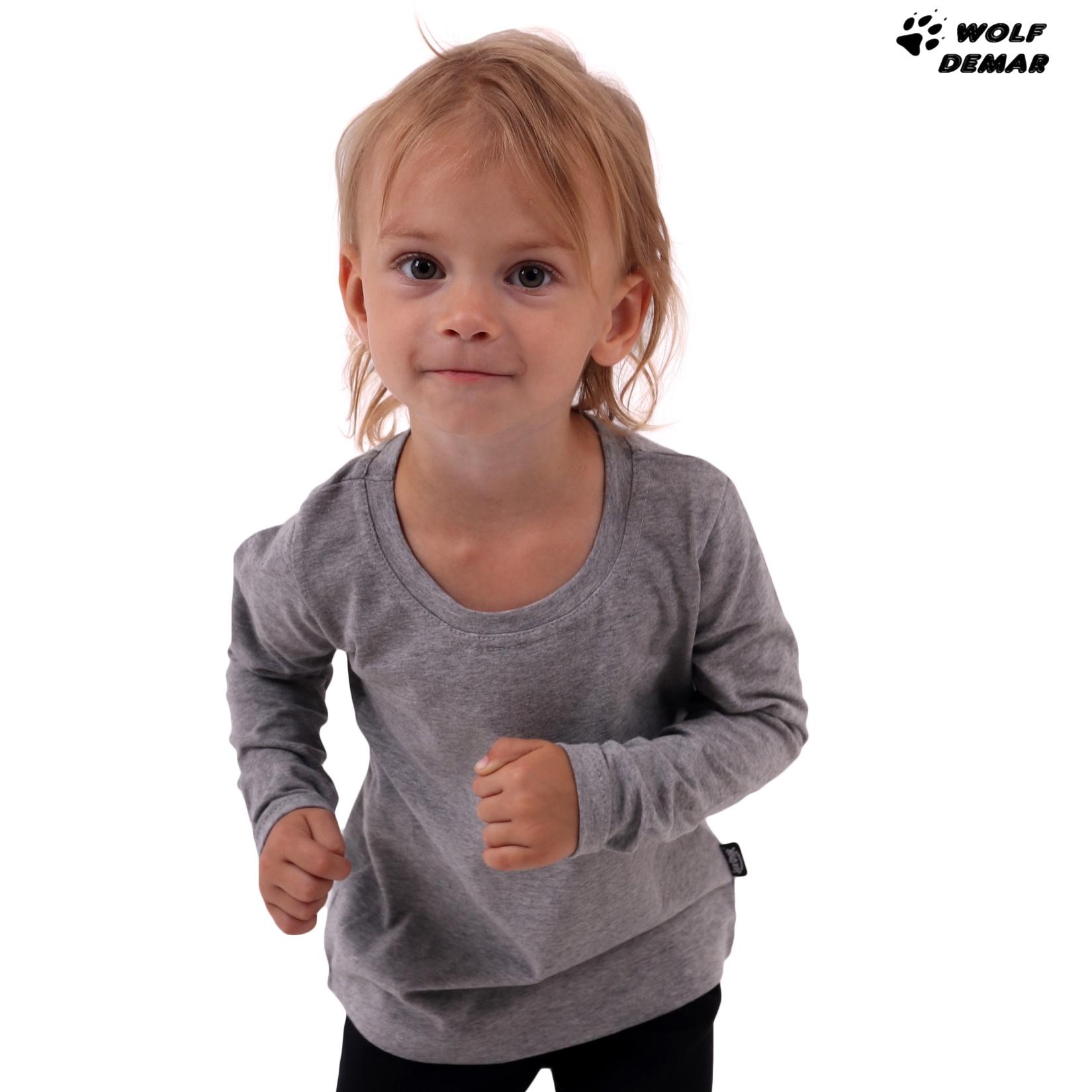 Dívčí tunika JOŽÁNEK dlouhý rukáv šedý melír