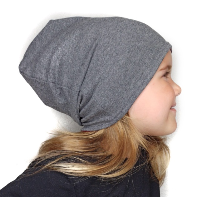 Dětská oboustranná čepice JOŽÁNEK, tm. šedý melír + jeans