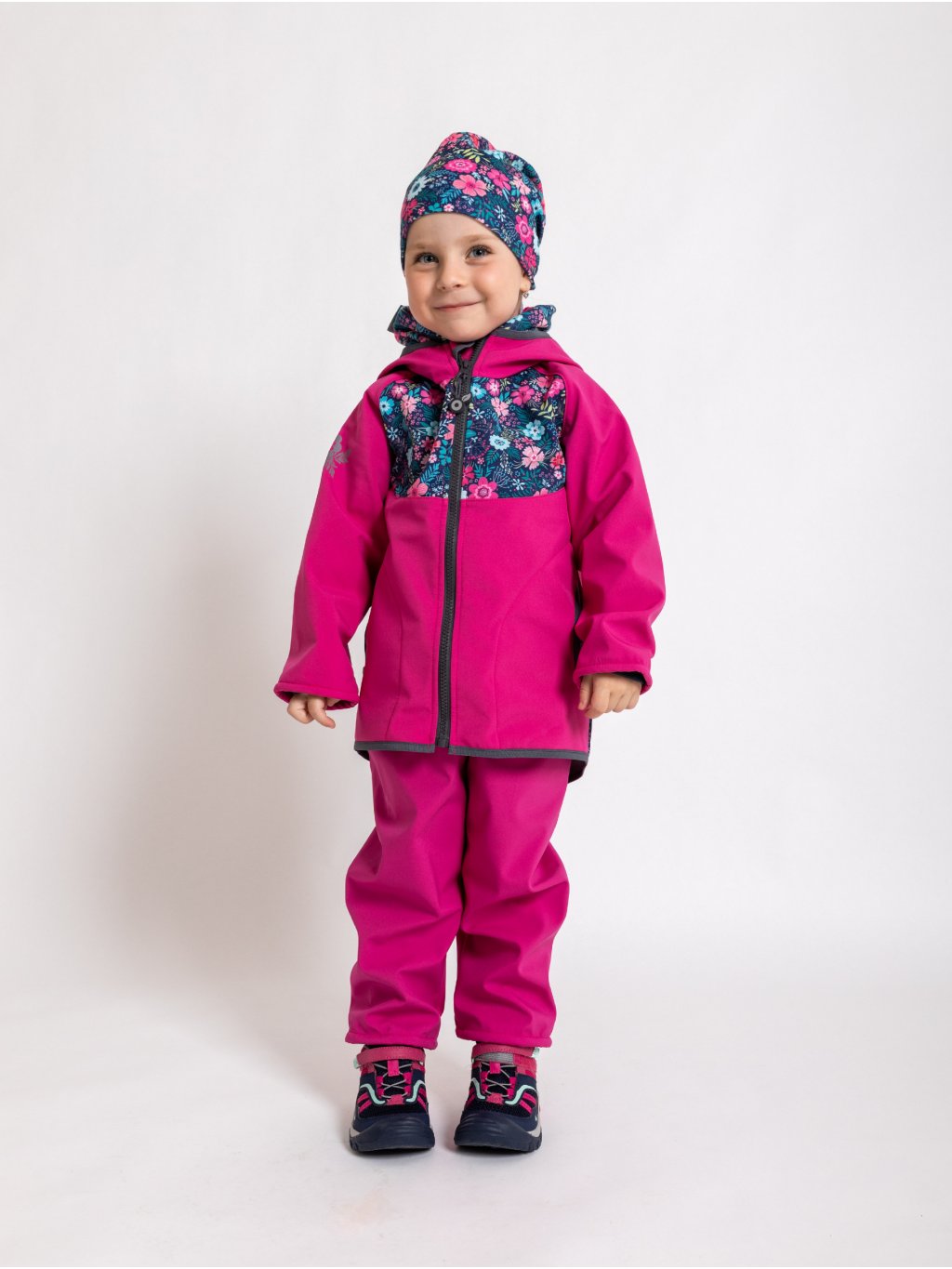 UNUO Batolecí softshellové kalhoty s fleecem Basic, fuchsiová