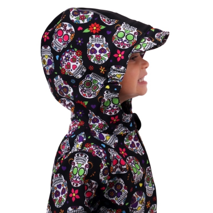 Dětská softshellová bunda s fleecem JOŽÁNEK barevné lebky