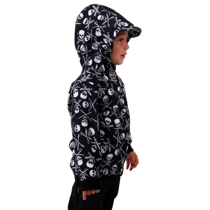 Dětská softshellová bunda s fleecem JOŽÁNEK pirátské lebky