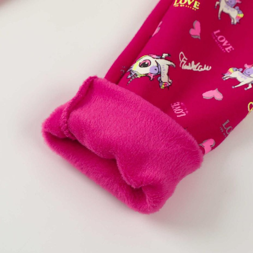 Dívčí zateplené legíny KUGO YL8732, růžové