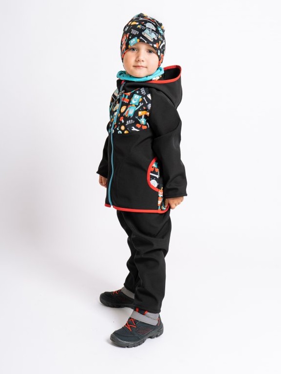 UNUO Dětská fleecová čepice Homeless, roboti