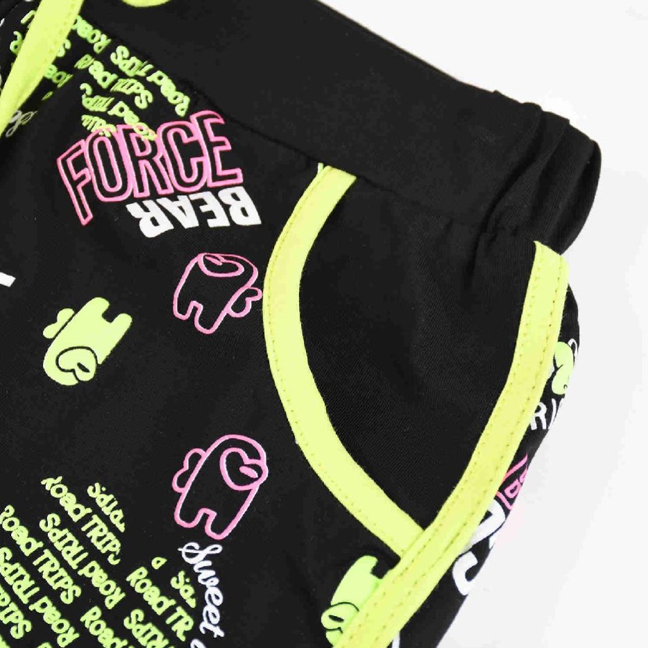 Dívčí kraťasy KUGO TM6210, černé s růžovou