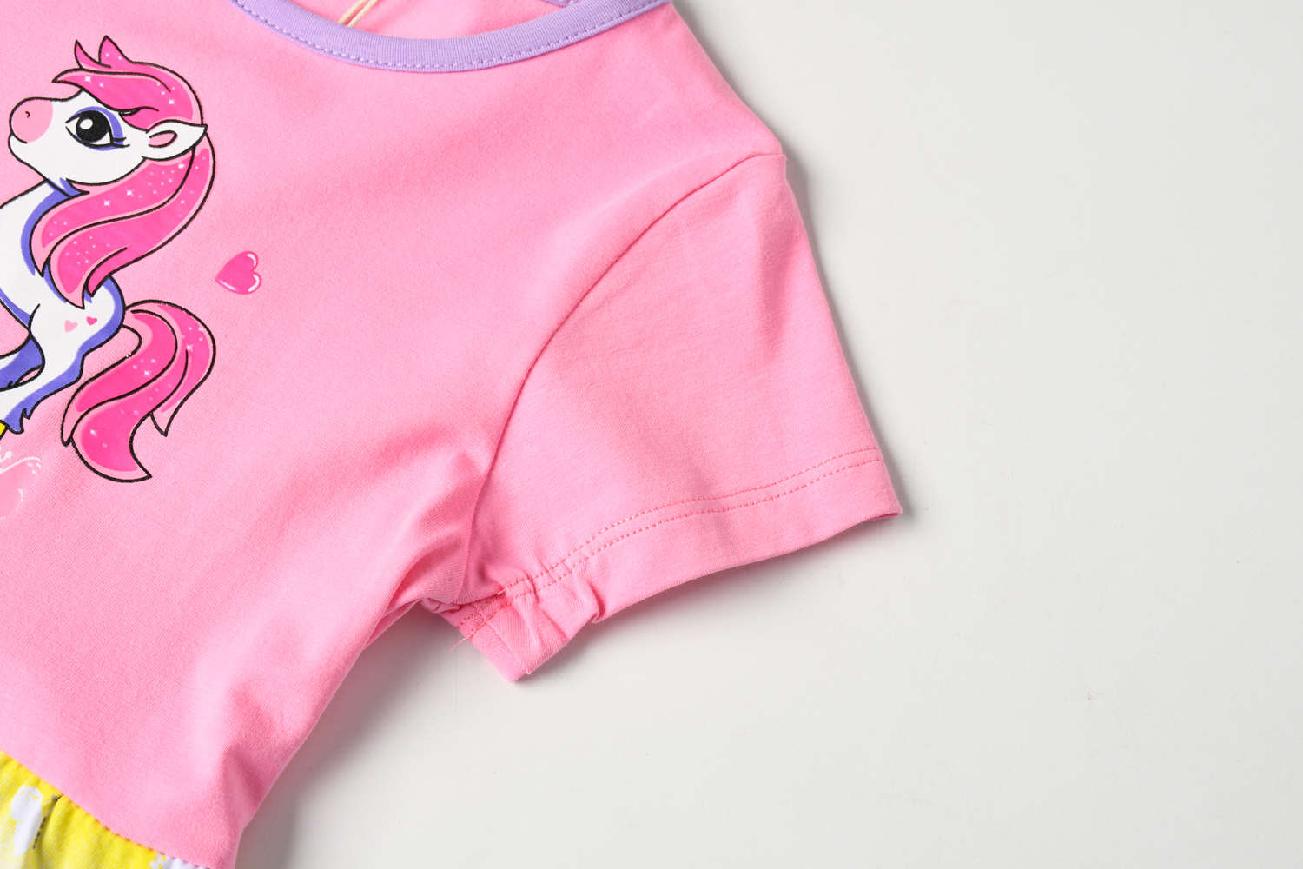 Dívčí šaty KUGO HS9286, tmavě růžové