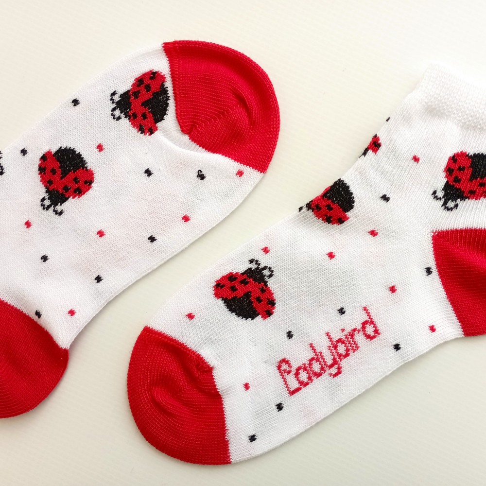 TREPON Dívčí kotníkové ponožky Lienka, bílé