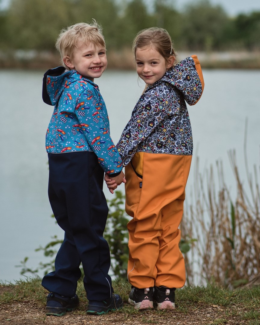 JOŽÁNEK Dětská softshellová kombinéza, jednooké kočky