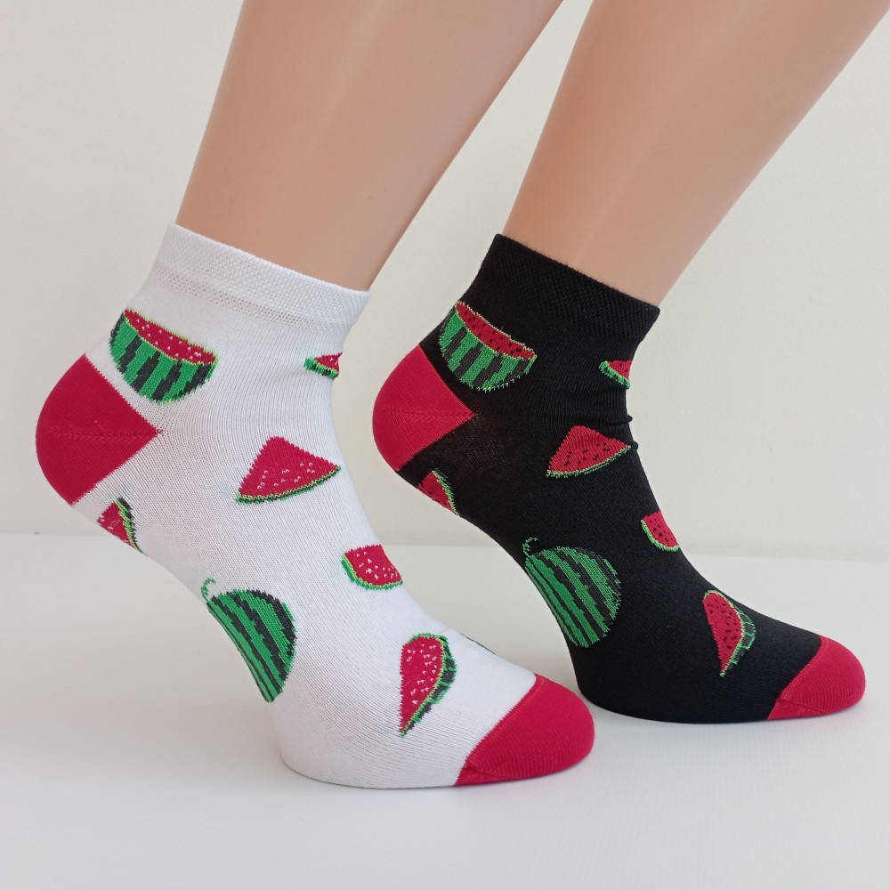 TREPON Dámské kotníkové ponožky Meloun, bílé