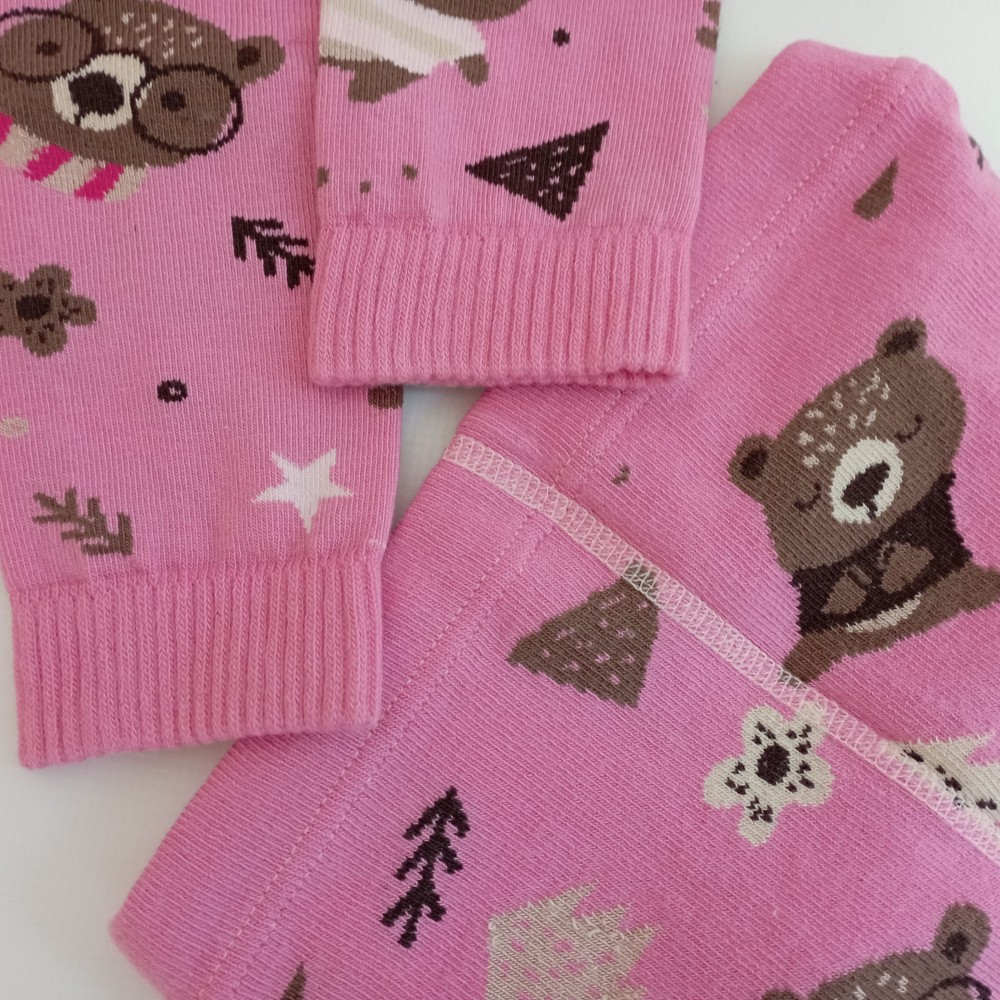 Dívčí punčochové legíny TREPON Medvěd, růžové