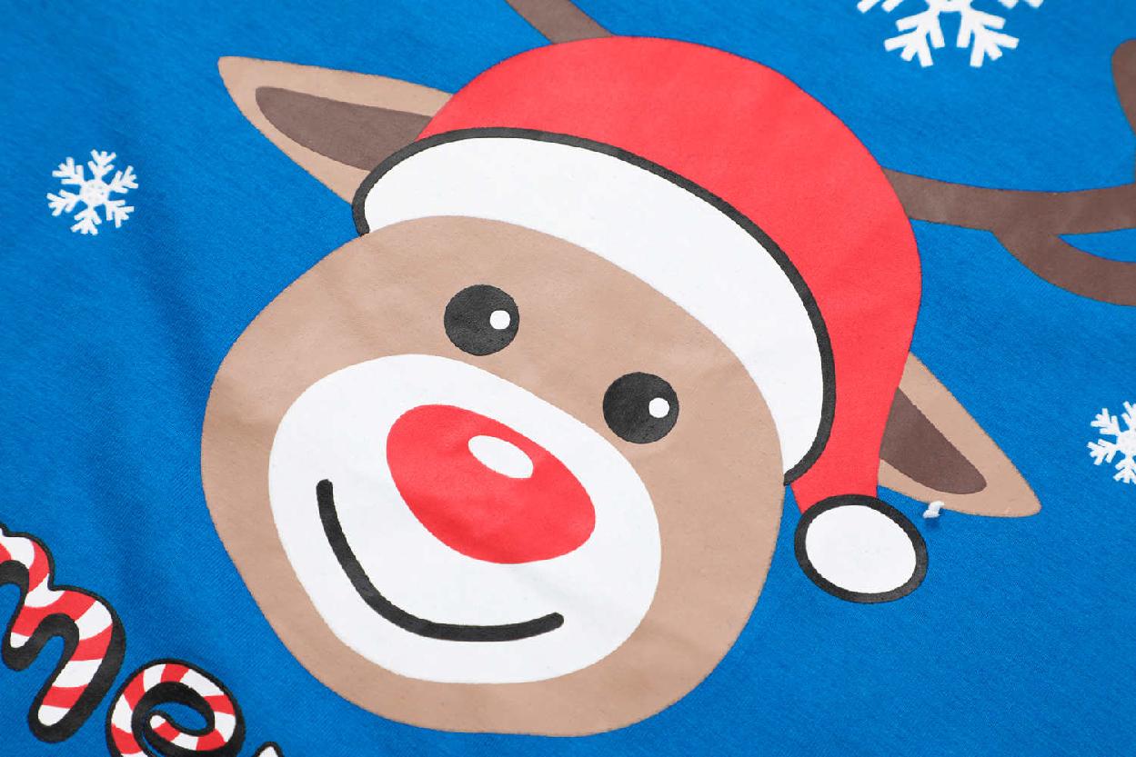 Chlapecké vánoční pyžamo Kugo MP3837, modrá / šedá