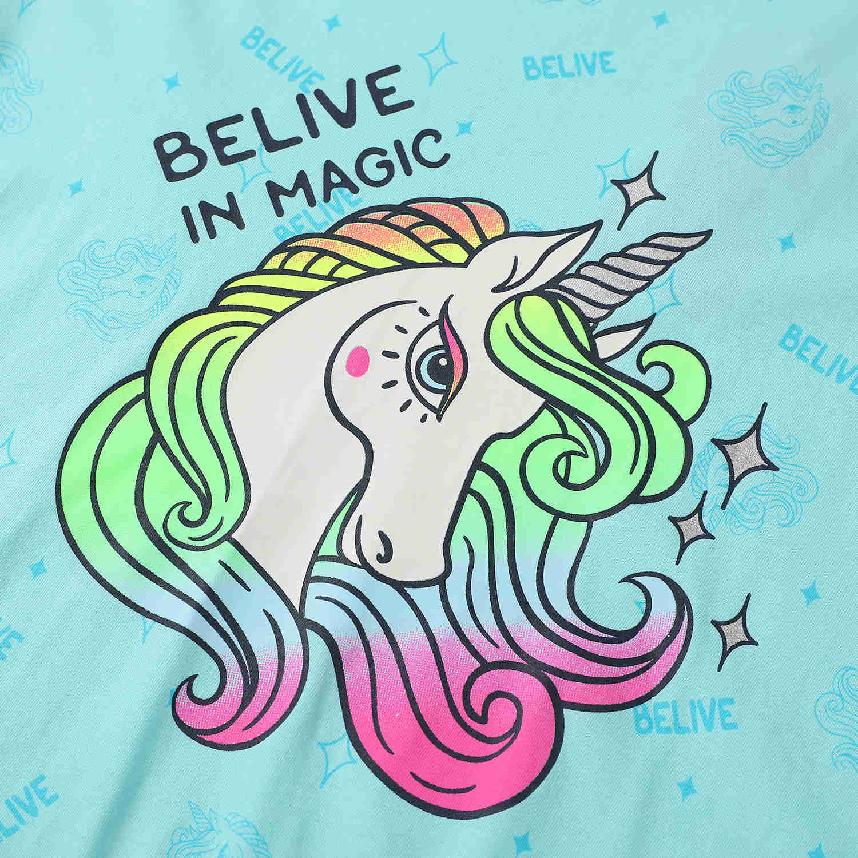 Dívčí noční košile dl.r. Kugo MN3774, tyrkysová