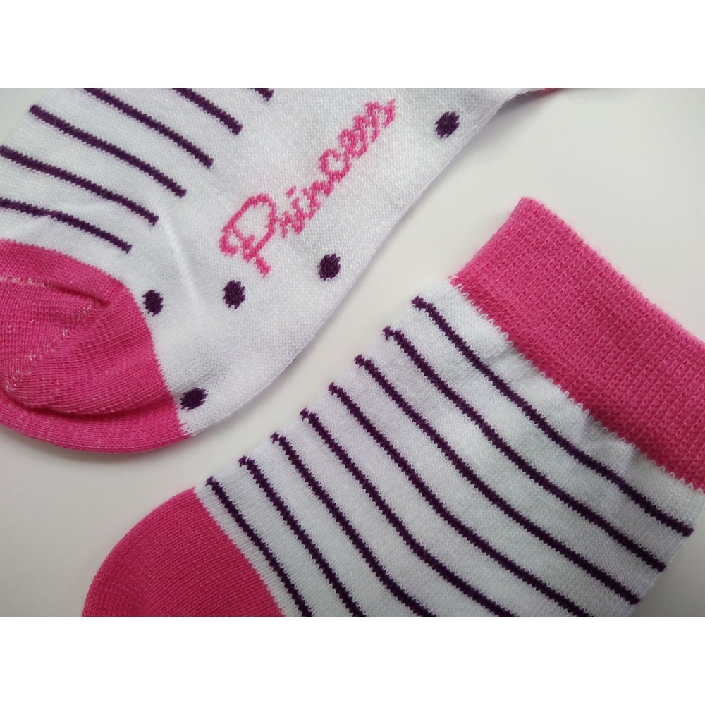 Dívčí ponožky Trepon Princezna, bílo-růžové