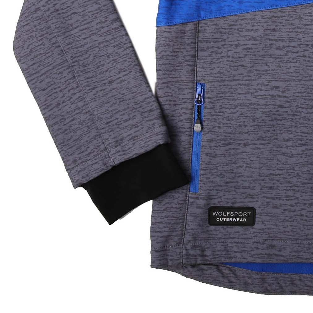 Chlapecká softshellová bunda zateplená Wolf B2268, šedá s modrou