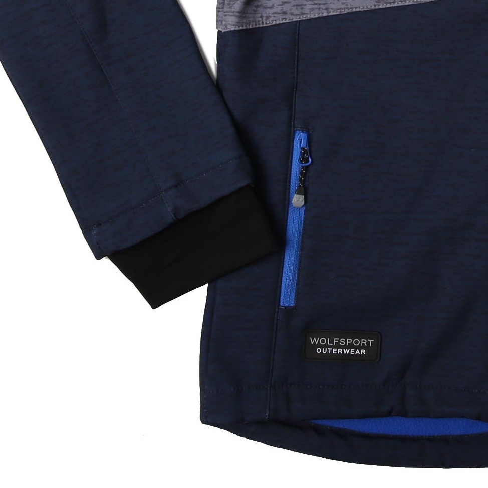 Chlapecká softshellová bunda zateplená Wolf B2268, modrá s šedou