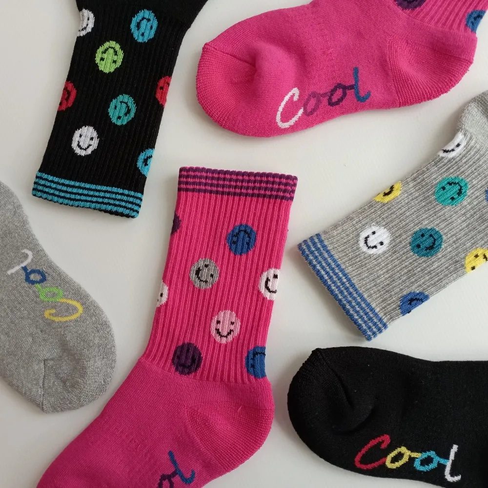 Dětské sportovní froté ponožky Trepon Smajlík, růžové