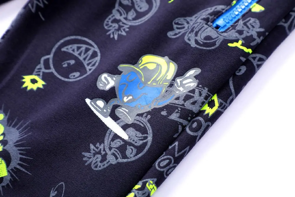 Chlapecké tepláky Kugo FT6021, tm. modré / modrý zip