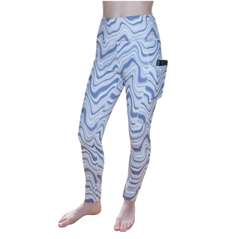 Dámské funkční legíny Elevek YJ-4, fialová / šedá