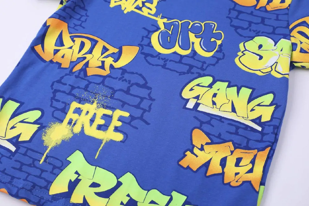 Chlapecké tričko kr.r. Kugo HC9347 modré