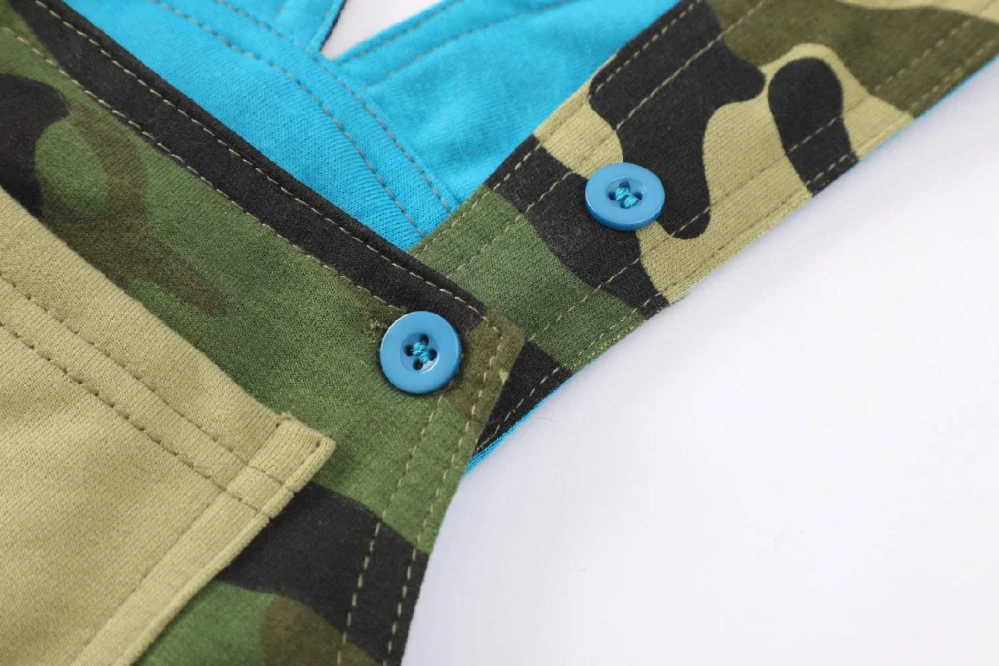 Chlapecké tepláky s laclem Kugo ST8821 maskáč + modrá aplikace