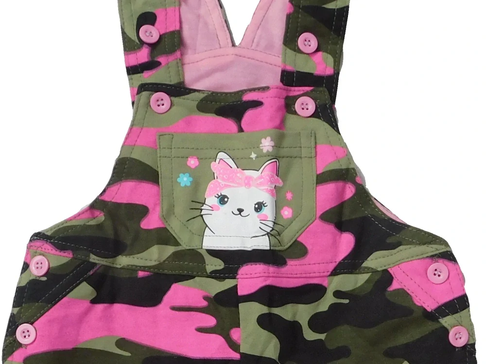 Dívčí tepláky s laclem Kugo ST8821 maskáč + růžová aplikace