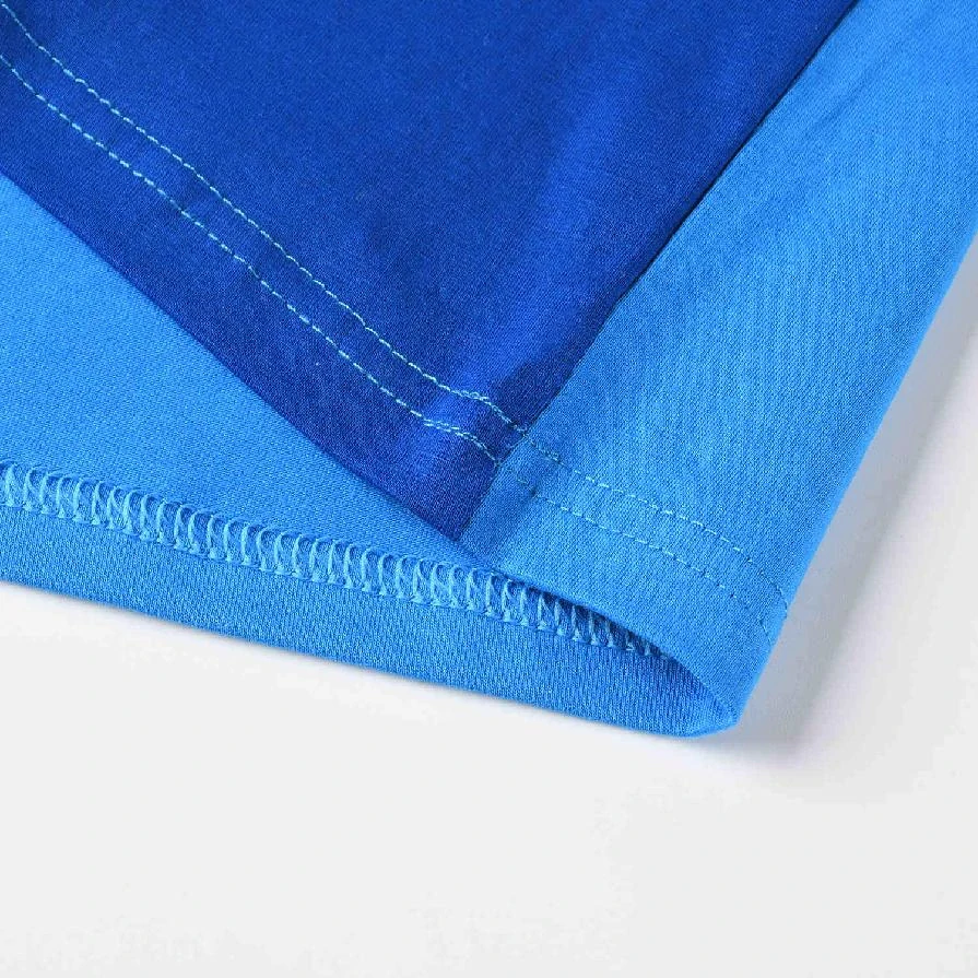 Chlapecké tričko dl.r. Kugo HC0722 modré - zelené rukávy