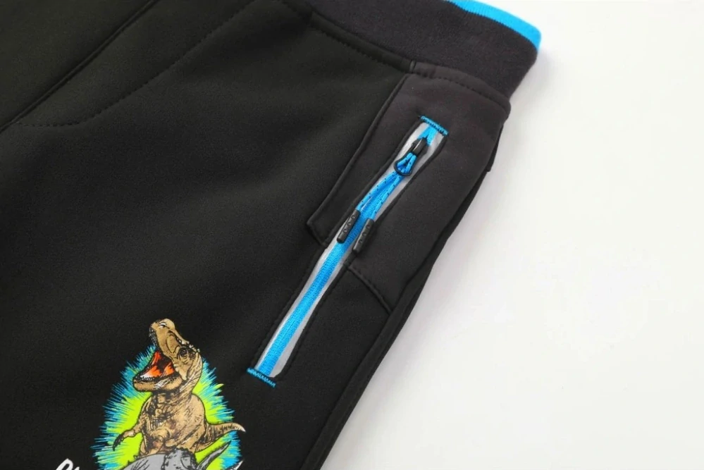 Chlapecké softshellové kalhoty zateplené Kugo HK5612, černé / tyrkysový zip