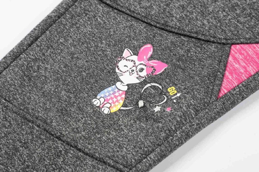 Teplé softshellové tepláky dívčí Kugo GK8636 šedý melír