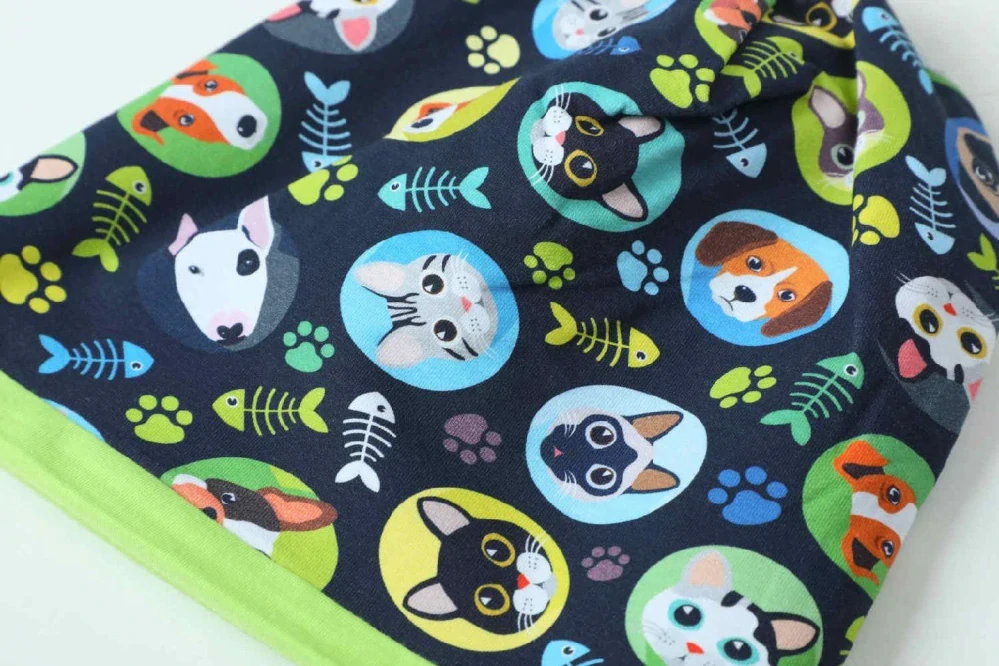 Chlapecká čepice s nákrčníkem Kugo CF5621 - kočka a pes