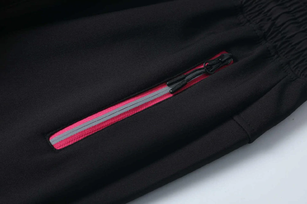 Dívčí sofshellové kalhoty zateplené Kugo HK9787 černá / růžový zip