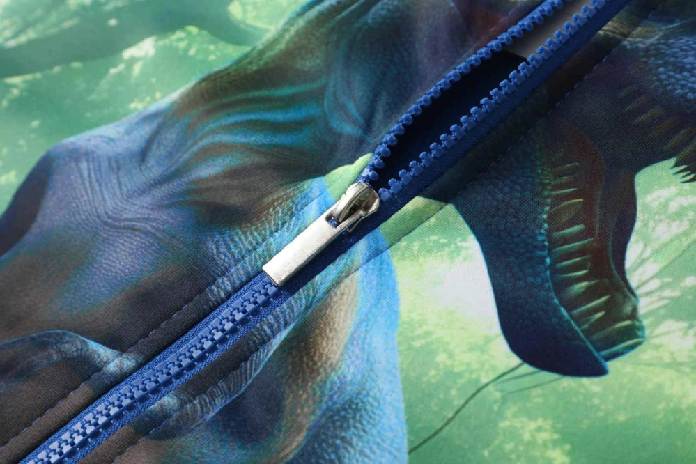 Teplá chlapecká mikina Kugo PT2510 s dinosaurem modrá