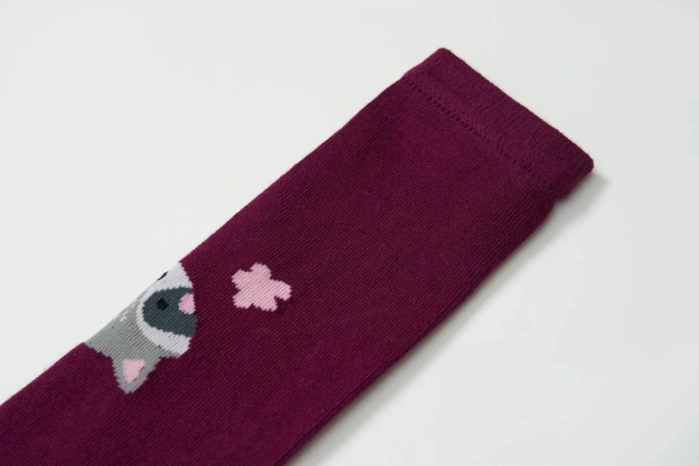 Dívčí kamaše Wolf & Wolfie P2516 tmavě vínové s mývalem